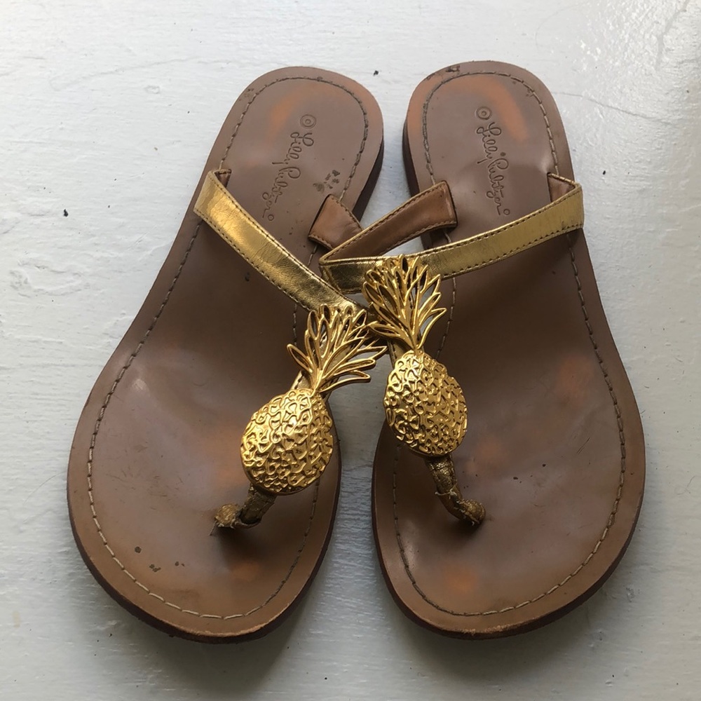 Lilly Pulitzer for Target Gold Pineapple Sandals